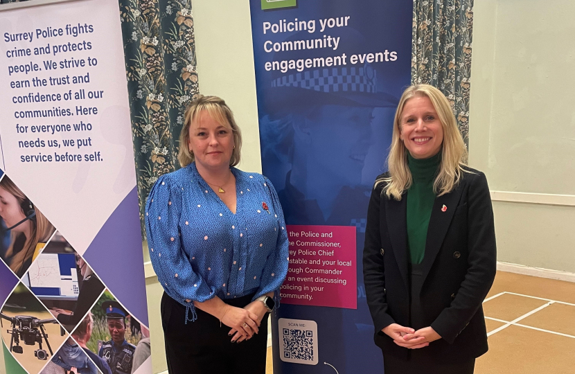 Rebecca Paul and Lisa Townsend at Policing the Community event, Redhill