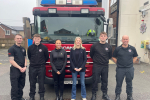 Rebecca Paul and Nadean Moses at Banstead Fire Station