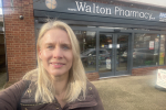 Rebecca Paul outside Walton Pharmacy