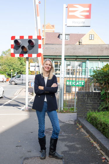 Rebecca Paul at Reigate train station