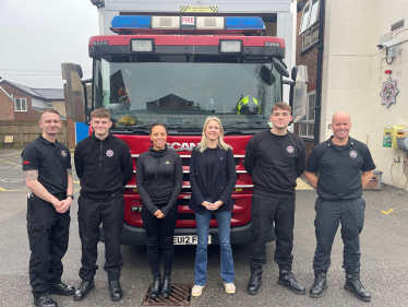 Rebecca Paul and Nadean Moses at Banstead Fire Station