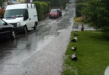 Flooding on Epsom Lane South, Tadworth