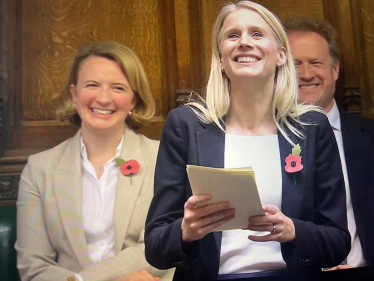 Rebecca Paul's maiden speech with Katie Lam and Greg Stafford in background